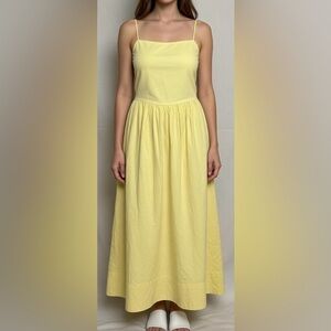 Free People Onda Drop-Waist Tube Midi Dress Yellow Pull On Sz M